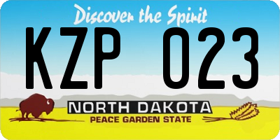 ND license plate KZP023