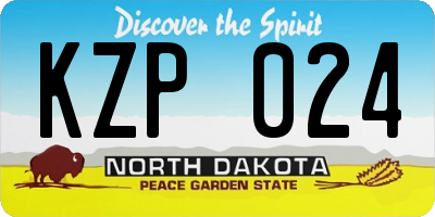 ND license plate KZP024