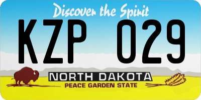 ND license plate KZP029