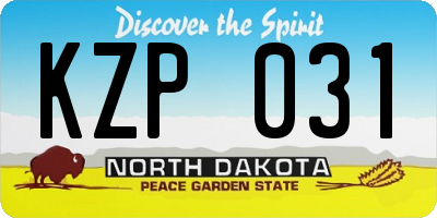 ND license plate KZP031