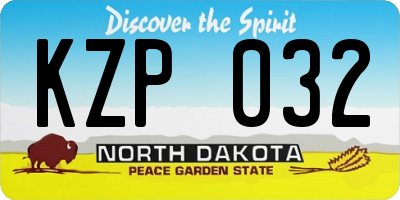 ND license plate KZP032
