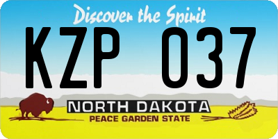 ND license plate KZP037