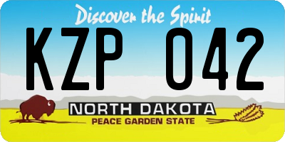 ND license plate KZP042