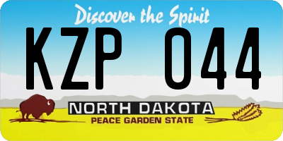 ND license plate KZP044