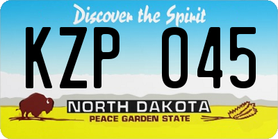 ND license plate KZP045