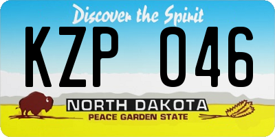 ND license plate KZP046