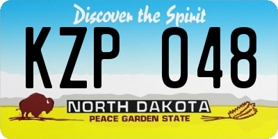 ND license plate KZP048