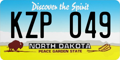 ND license plate KZP049