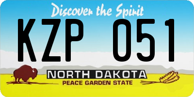 ND license plate KZP051