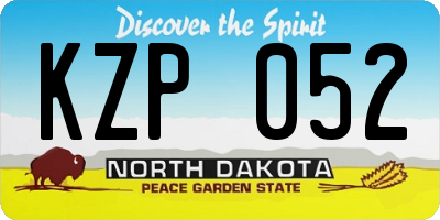 ND license plate KZP052