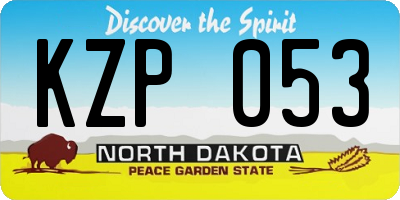 ND license plate KZP053