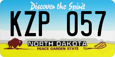 ND license plate KZP057