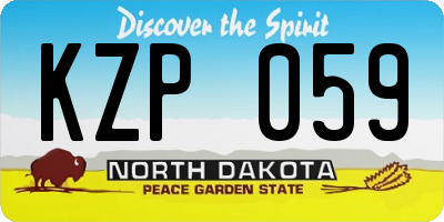 ND license plate KZP059