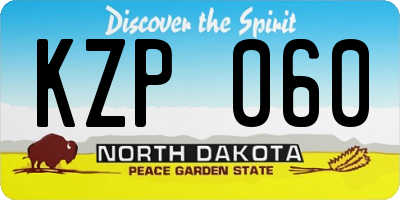 ND license plate KZP060