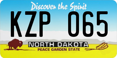 ND license plate KZP065