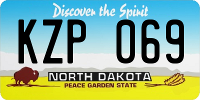 ND license plate KZP069