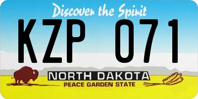 ND license plate KZP071