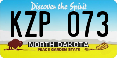 ND license plate KZP073