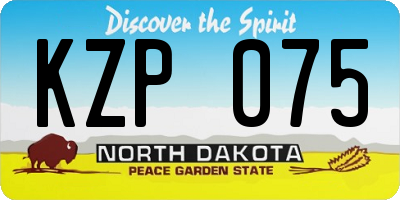 ND license plate KZP075