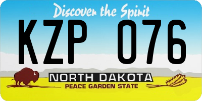 ND license plate KZP076