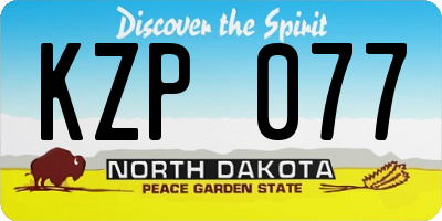 ND license plate KZP077