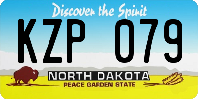 ND license plate KZP079