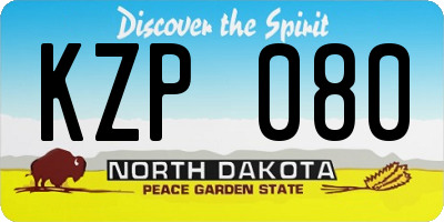 ND license plate KZP080