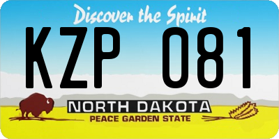 ND license plate KZP081