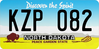 ND license plate KZP082