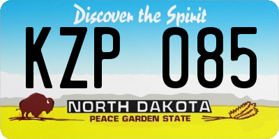 ND license plate KZP085