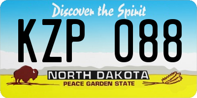 ND license plate KZP088
