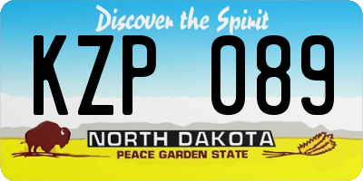 ND license plate KZP089