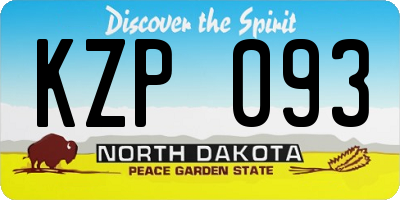 ND license plate KZP093