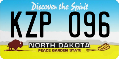 ND license plate KZP096