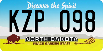 ND license plate KZP098
