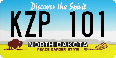 ND license plate KZP101