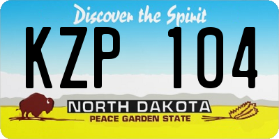 ND license plate KZP104