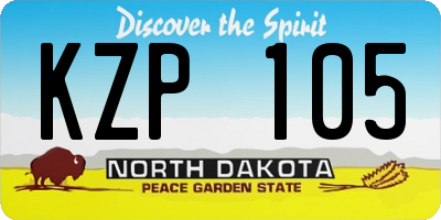 ND license plate KZP105