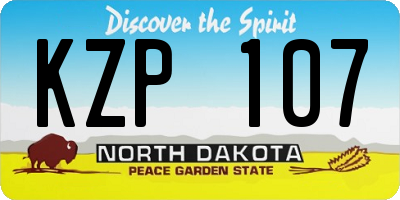 ND license plate KZP107