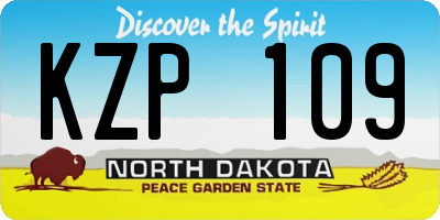 ND license plate KZP109