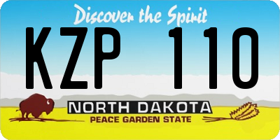 ND license plate KZP110