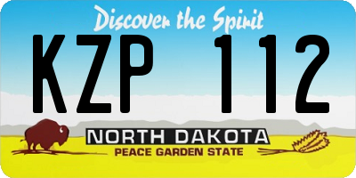 ND license plate KZP112