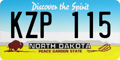 ND license plate KZP115