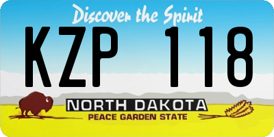 ND license plate KZP118