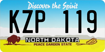 ND license plate KZP119