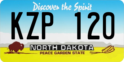 ND license plate KZP120