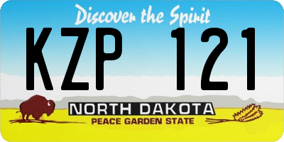 ND license plate KZP121