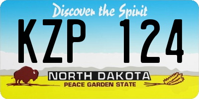 ND license plate KZP124