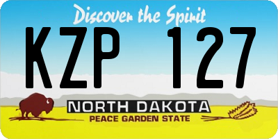 ND license plate KZP127