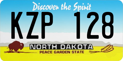 ND license plate KZP128